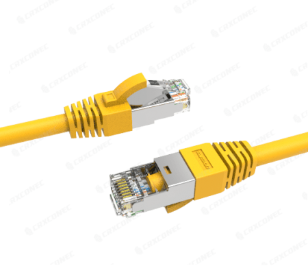 کابل پچ Cat.6A STP 26AWG با روکش PVC رنگ زرد 0.5 متر UL لیست شده - کابل پچ Cat.6A 26AWG با رنگ زرد و تأیید شده UL